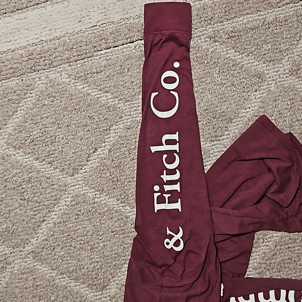 Abercrombie & Fitch Logo Long-sleeve Woman's Shirt | Burgundy - Picture 6 of 10